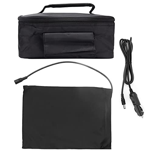 ポータブルミニカー電子レンジ、旅行キャンプ用12V電気オーブン急速加熱ピクニックボックスフードクッキングブラック